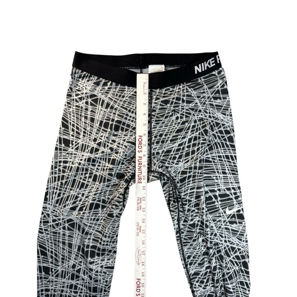 Nike Pro Cool Tracer Capri 3/4 Leggings Black Wolf White X-Large Active Workout - Picture 5 of 9